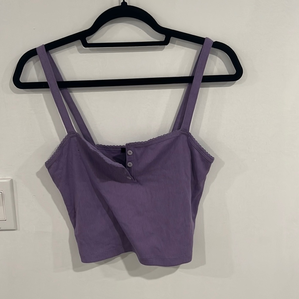 Purple cropped tank top